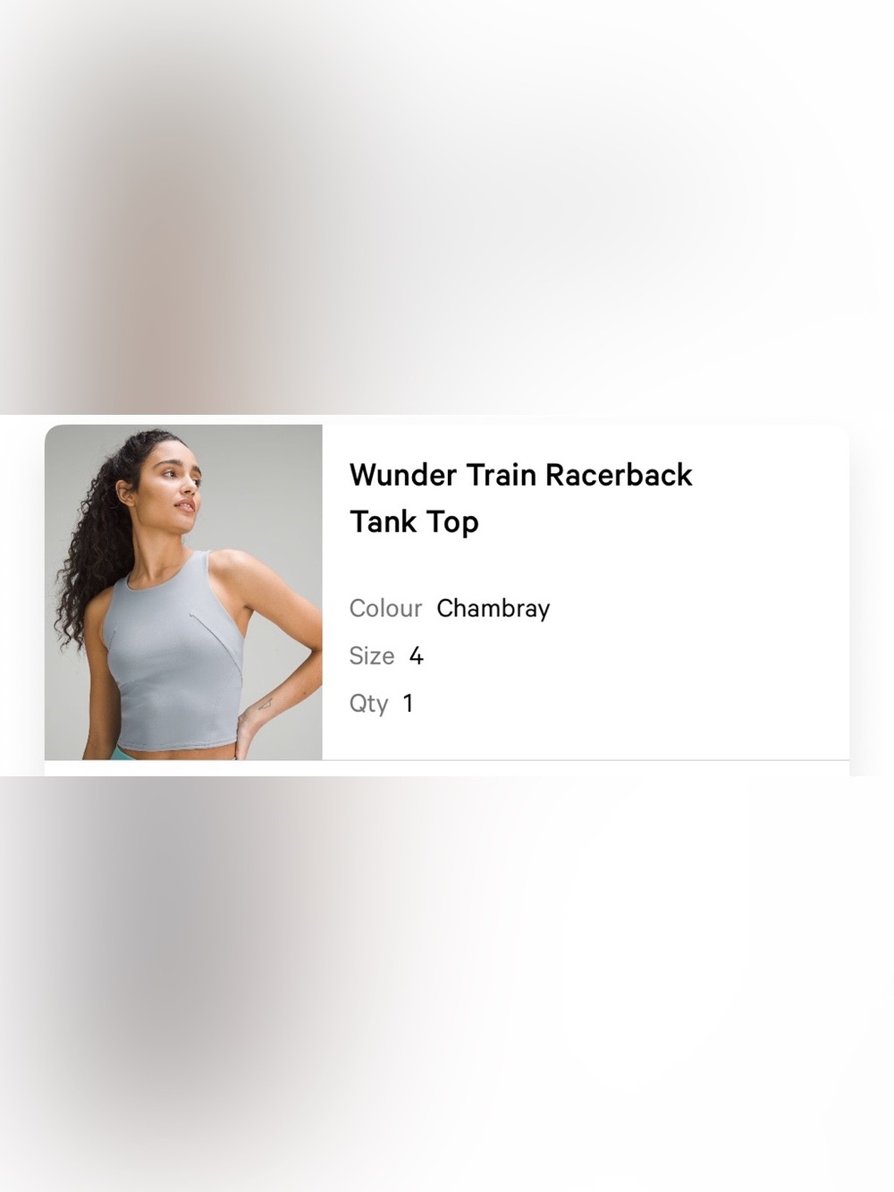 Lululemon Wunder Train Racerback Tank Top | Size 4 | Chambray